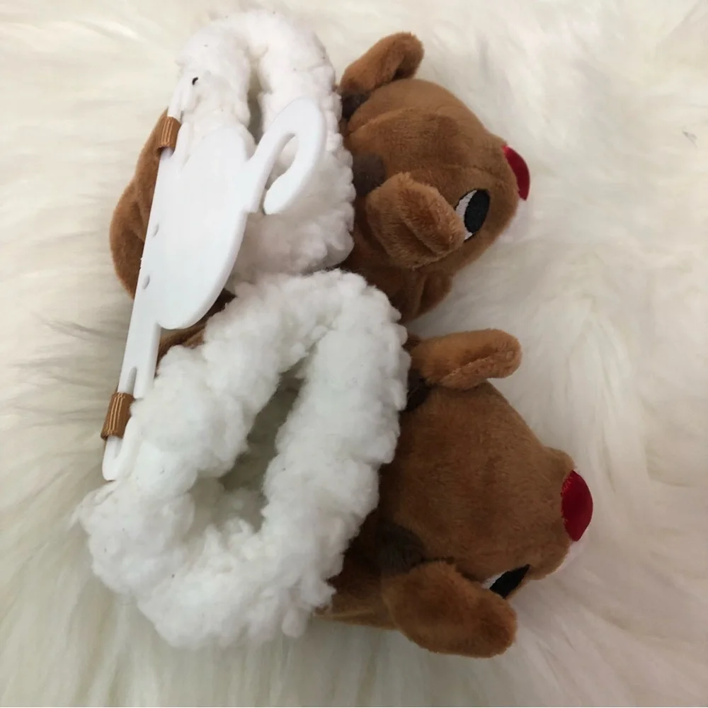 NWT RUDOLPH The Red Nosed Reindeer slippers Sz 0-6 Months